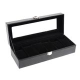NCD E-Commerce Handel GmbH Boîte à montres avec 6 compartiments, Noir, Aluminium