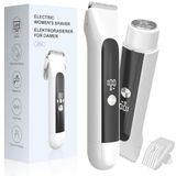 SURFOU Scheerapparaat voor dames, 2-in-1 elektrisch scheerapparaat voor | Met dubbele kop en digitaal display, USB-C-oplaadbaar, nat/droog, IPX7 waterdicht voor benen en bikinizone, wit