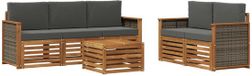 vidaXL Ensemble de canapés d'extérieur 6 pièces Naturel et Anthracite