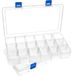 Boîte de rangement - Plastique - 18 compartiments - Transparent - 22,5 x 12 x 3 cm - 2 pièces