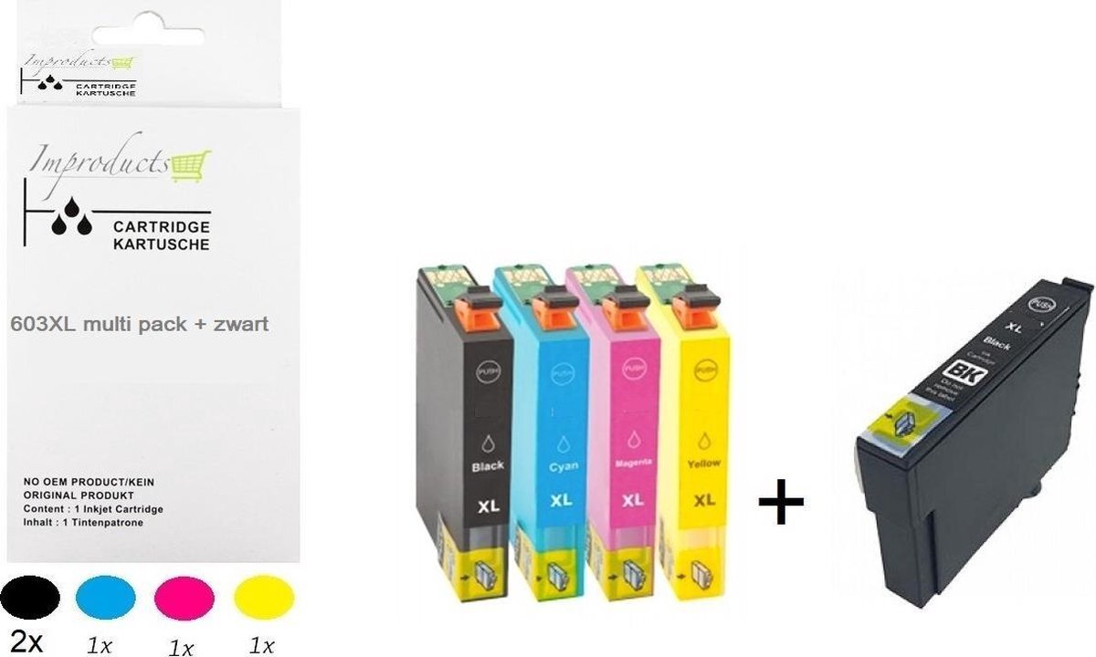 Improducts Improducts® Inkt cartridges Alternatief Epson T603XL / T603 603xl multi pack + zwart