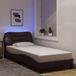 vidaXL Bedframe met LED - Donkerbruin - Stof - 90x190 cm