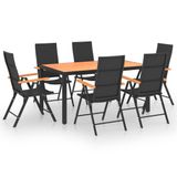 VidaXL 7-delige Tuinset Zwart, Bruin
