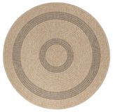 Ayyildiz Tapis Comilla – Noir/Beige – À poils courts & Moderne – Pour Intérieur & Extérieur – 200x200 cm rond
