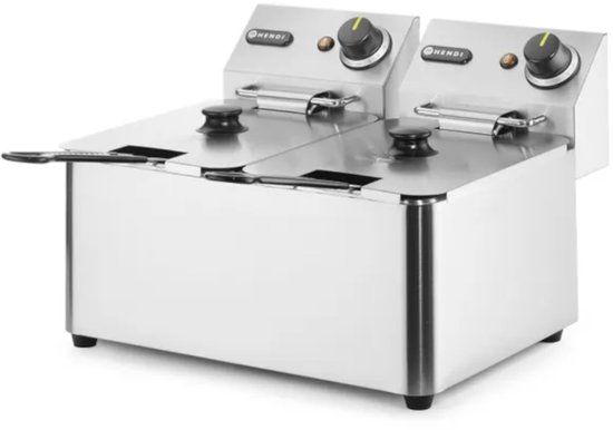 Hendi Blue Line - Frituurpan - 2 x 4L - 6000W - Zilver