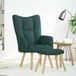 Maison Exclusive fauteuil de relaxation avec repose-pieds, tissu vert foncé