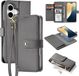 Dux Ducis Lawa - iPhone 16 Book Case - Genuine Leather - Grijs