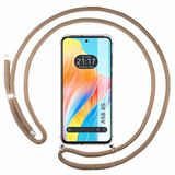Tumundosmartphone Transparante beschermhoes voor Oppo A58 4G, met koord in camelbruin