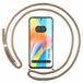 Tumundosmartphone Transparante beschermhoes voor Oppo A58 4G, met koord in camelbruin