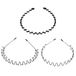 3 stuks metalen haarbanden, herenhaarbanden, dameshaarbanden, zwarte antislip elastische modieuze haarbanden voor outdoorsport, yoga, wassen en douchen