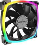 Montech RX120 PWW ARGB Black - Ventilatorhuis - 120 mm - 800 - 1600 omw/min. - 27 dBA - PMW - ARGB - 4-pins
