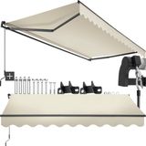 tectake® Pare-soleil à bras articulé - 300 x 250 cm - Auvent - Protection solaire pour fenêtre, balcon, extérieur - À monter au mur - Résistant à l'eau et aux UV - Beige