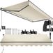 tectake® Pare-soleil à bras articulé - 300 x 250 cm - Auvent - Protection solaire pour fenêtre, balcon, extérieur - À monter au mur - Résistant à l'eau et aux UV - Beige