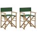 VidaXL Regisseursstoelen 2 stuks Bamboe Polyester Groen Inklapbaar