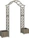 vidaXL Pergola met plantenbak massief vurenhout grijs