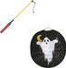 Lanterne ronde 22 cm fantôme noir avec bâton de lanterne