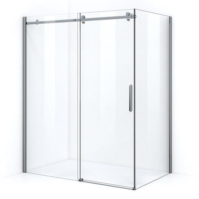 Maxaro Douchecabine Crystal Allure 160x90cm met Schuifdeur Vierkant Rollersysteem - 6095825080003