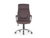 Fauteuil de bureau en cuir capitonné marron