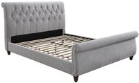 Vente-unique Bedframe stof grijs 140 x 190 cm