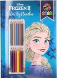 Disney Frozen Kleuren op Nummer - met 12 kleurpotloden - kleurboek Elsa en Anna