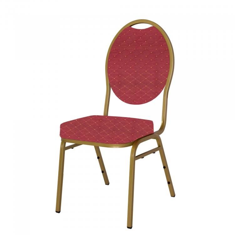 Stapelstoel - Staal - Rood/Goud - 4 stuks