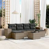 Maison Exclusive - Ensemble de meubles de jardin 7 pièces avec canapé et coussins, gris, en polyrotin