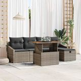 Maison Exclusive - Ensemble de jardin 6 places, gris, en polyrotin