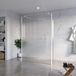 FortiFura Galeria Vrijstaande Inloopdouche - 140x200cm - Helder Geribbeld Glas - Antikalk - 8mm Veiligheidsglas - Mat Wit