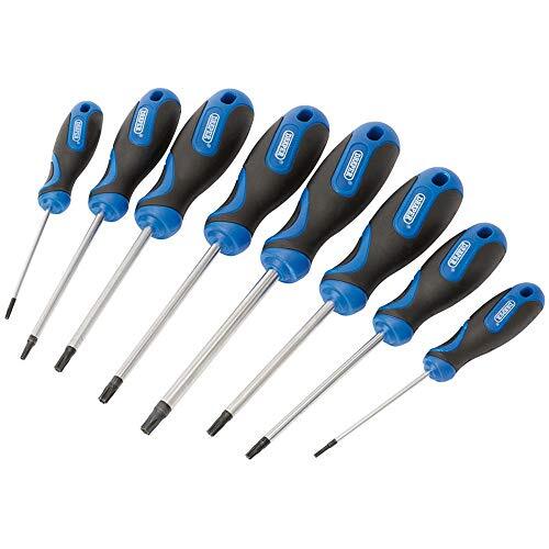 Draper 34251 Torx/Trx/Star Tamperproof Security schroevendraaier/Driver Set, 8 stuks, blauw