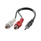 Merkloos VALUE 11.99.4340 Jackplug Audio Aansluitkabel [1x Jackplug male 3.5 mm - 2x Cinch-koppeling] 0.20 m Zwart Afgeschermd
