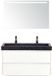 BES LED Dante Badmeubelset 100 cm - Wit Hoogglans - Wastafel Hardsteen Wit Lucca 2 Kraangaten met Sence Spiegel