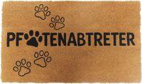 Merkloos Deurmat kokos - 60x40 cm - Dieren - lichtbruin/zwart - Antislip