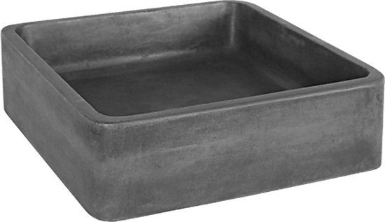 Differnz Marba Concrete Washbasin - Dark Grey - Square - 40x40x12cm