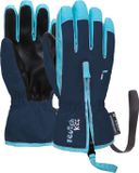 Reusch Ben Unisex Kinderen Donkerblauw-lichtbruin Ritssluiting Waterafstotend Handschoenen Maat 4