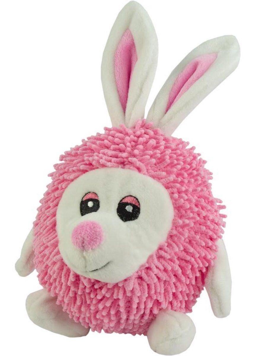 Fuzzle Bunny with squeaker - Roze - 23 cm