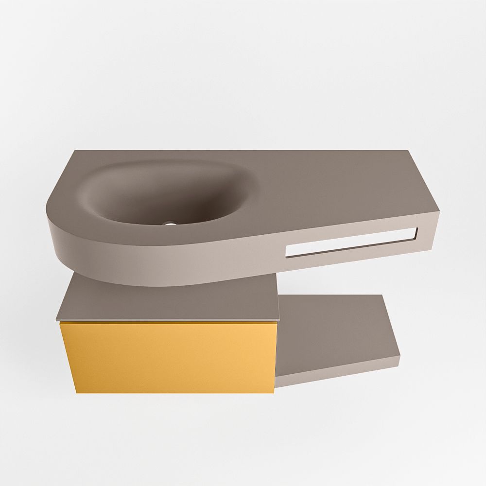 Mondiaz Riva Dulcet badkamermeubel links 100cm Smoke & Ocher
