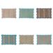 Set Shades of Ocean Set van 6 rechthoekige placemats van jute en papier, gegolfde rand, 43,5 x 29 cm
