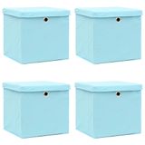 VidaXL Boîte de rangement textile non-tissé (TNT) bleu arctique 28x28x28 cm