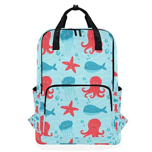 MONTOJ Reizen Rugzak Leuke Jellyfish En Octopus School Rugzak - 5721985145597