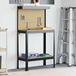 Merkloos Robuuste Werkbank met Houten en Metalen Constructie, Zwart