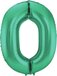 Folat - Groene Metallic Mat Folieballon Cijfer 0 - 86cm