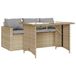 vidaXL 2-delige Tuinset met Kussens, Poly Rattan, Beige
