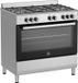 BERTAZZONI Cuisinière à gaz SEL925MX, 90 cm, 5 plaques de cuisson, 3,6 kWh, acier inoxydable