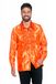 Wilbers Jaren 80 & 90 Kostuum Oranje Ruchesblouse Satijn Foute Disco Maat 56
