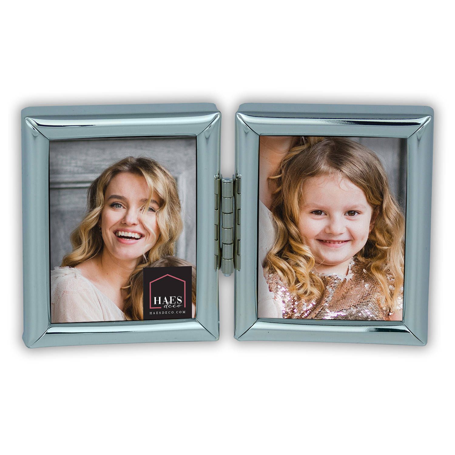 HAES deco - duo verzilverde fotolijst como - 2 pasfoto's 3,5x4,5 cm - dvp12104