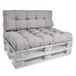 Beautissu Style coussin de palette coussin de dossier 120x40x15 cm gris clair