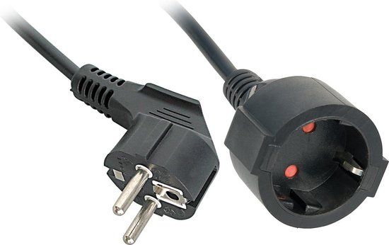 LINDY 30245 Stroom Verlengkabel Zwart 5 m H05VV-F 3G 1,5 mm²