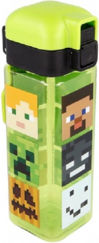 STOR Minecraft Drinkfles 550 ml Groen
