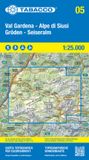 Val Casa Editrice Tabacco Val Gardena- Alpe di Siusi- Gröden - Seiseralm (blad 05) 1:25 000