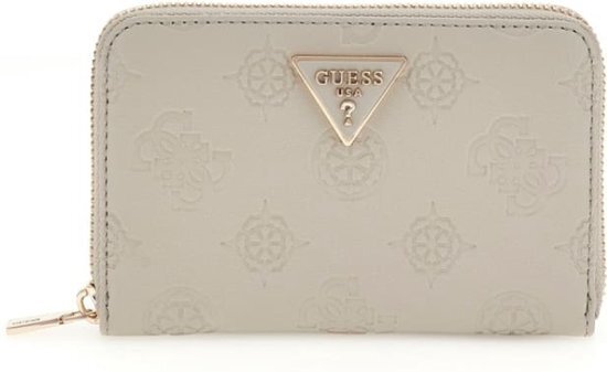 Guess Jena SLG Medium Zip Around Dames Portemonnee - Taupe Logo